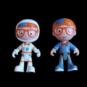 Jazwares Blippi Action Figures Lot of 2 Toys Original and Astronaut